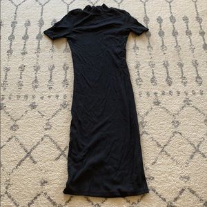 Zara Mock Neck Short Sleeve Midi Dress
